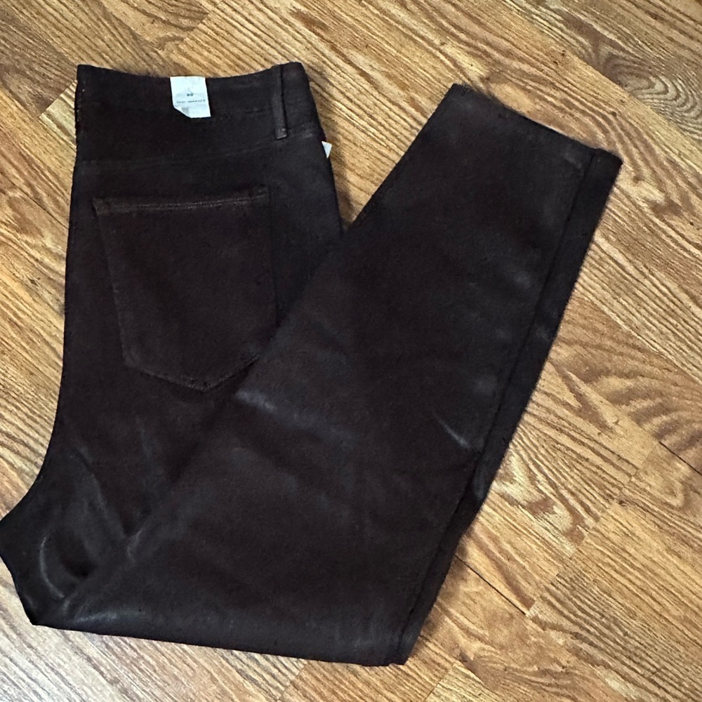 🆕 Good American GLCO001ST Good Legs Straight Coated Jeans Brown, Size 20